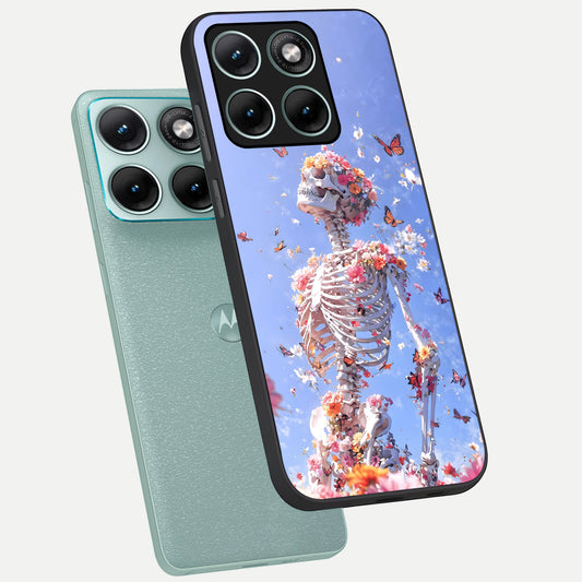  Bloom Beyond Bones phone case For Moto Edge 70 Fusion showing premium glass back cover with detailed artwork