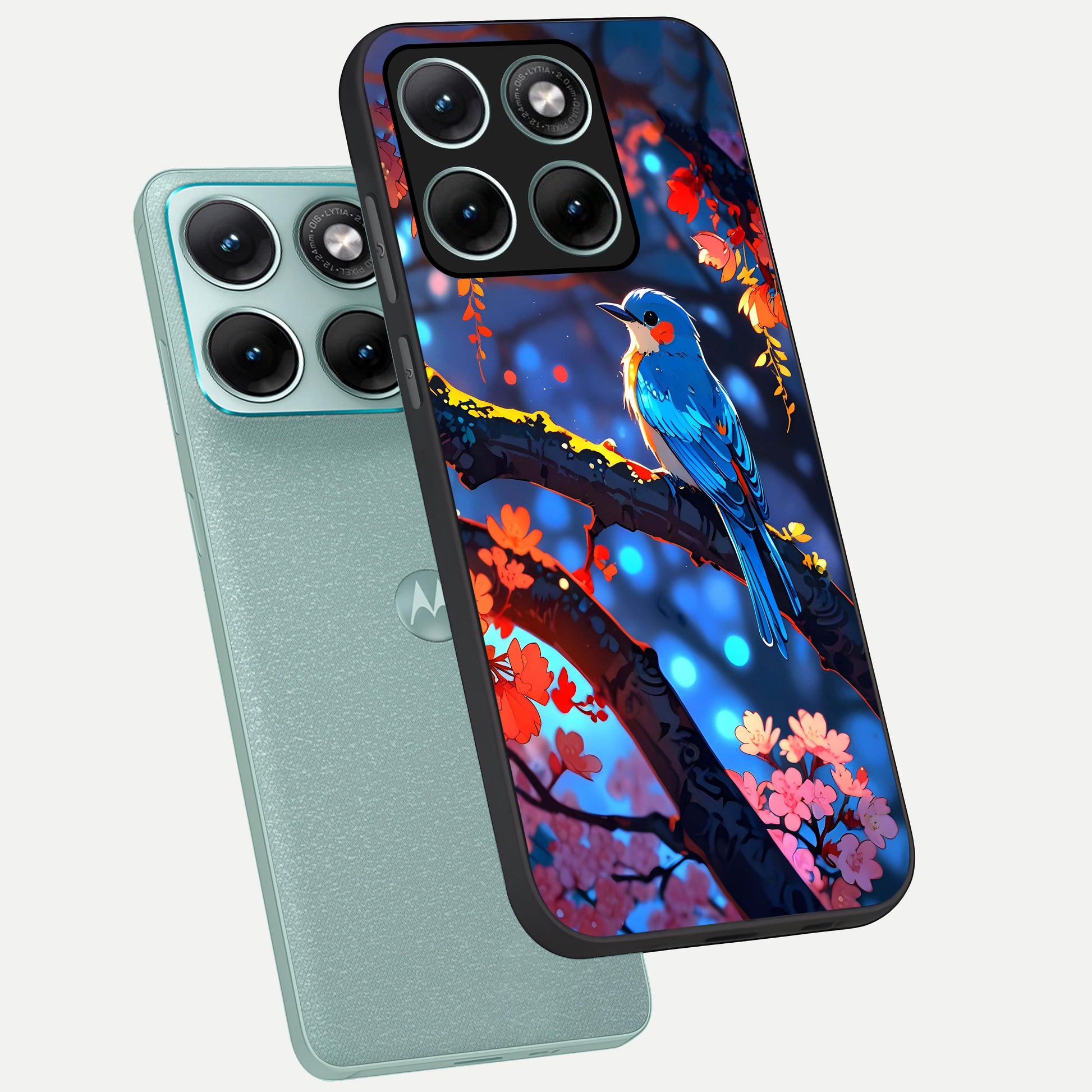  Blooming Water Drift phone case For Moto Edge 70 Fusion showing premium glass back cover with detailed artwork