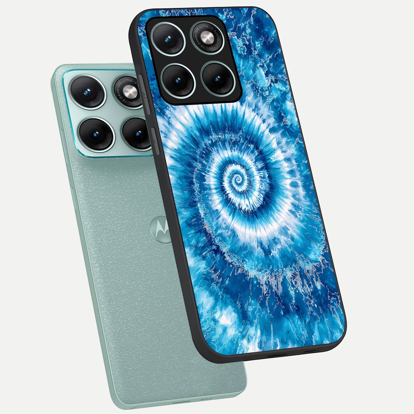  Blue Galaxy Wave phone case For Moto Edge 70 Fusion showing premium glass back cover with detailed artwork