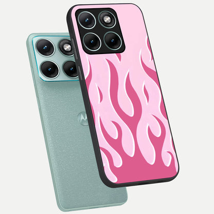  Blush Flame Energy phone case For Moto Edge 70 Fusion showing premium glass back cover with detailed artwork