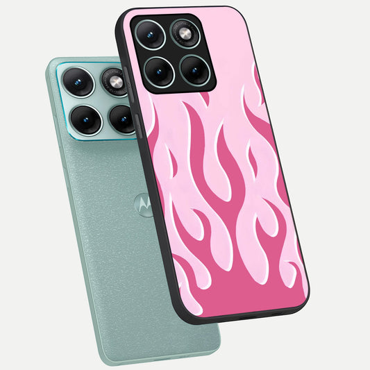  Blush Flame Energy phone case For Moto Edge 70 Fusion showing premium glass back cover with detailed artwork