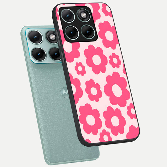  Blush Flower Pop phone case For Moto Edge 70 Fusion showing premium glass back cover with detailed artwork