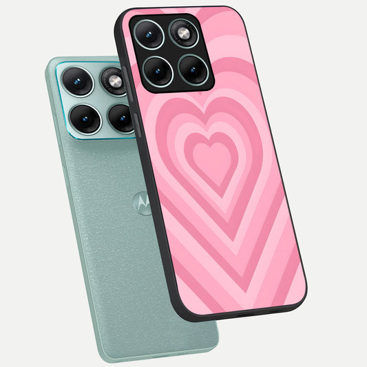  Blush Heart Waves phone case For Moto Edge 70 Fusion showing premium glass back cover with detailed artwork