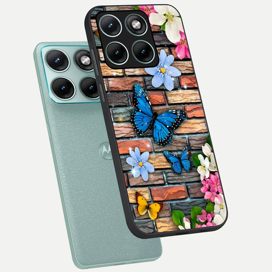  Brick Bloom Flight phone case For Moto Edge 70 Fusion showing premium glass back cover with detailed artwork