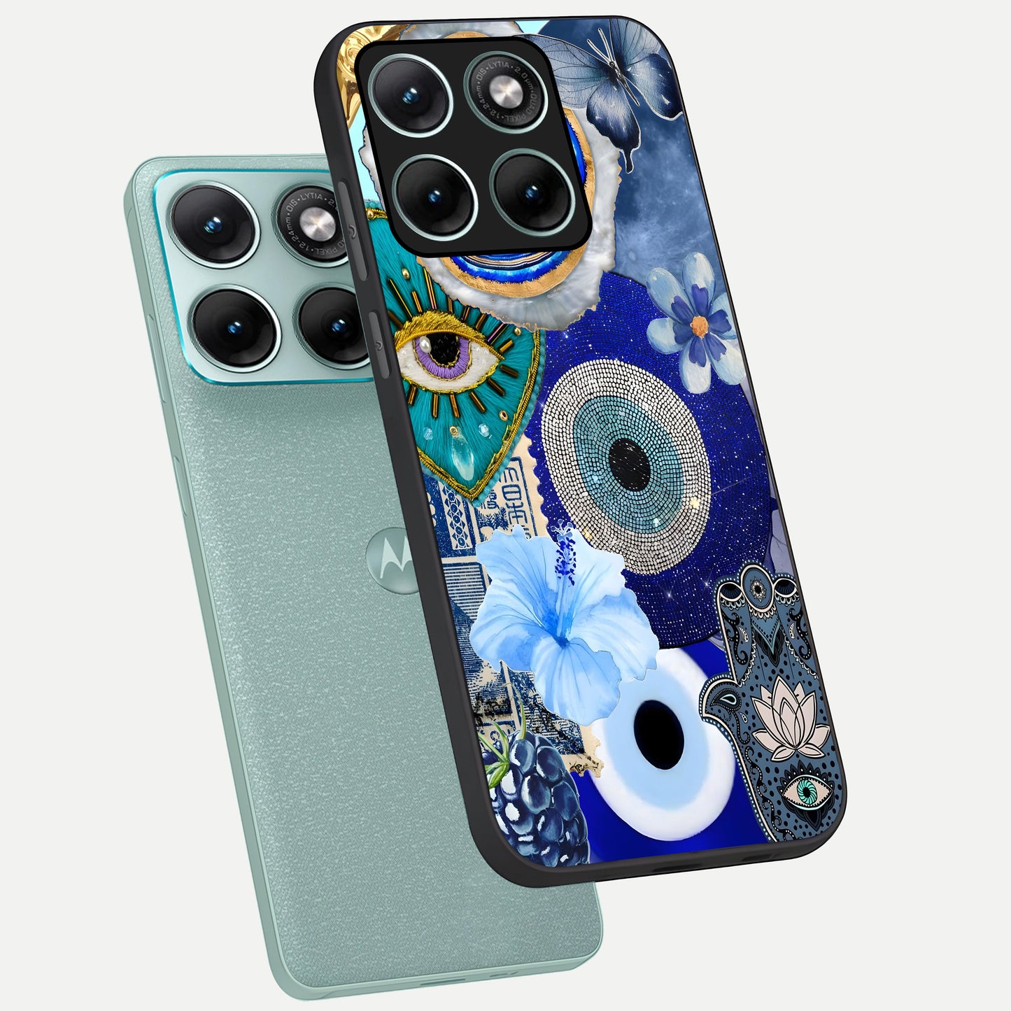  Celestial Blue Vision phone case For Moto Edge 70 Fusion showing premium glass back cover with detailed artwork