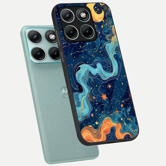  Celestial Dream Flow phone case For Moto Edge 70 Fusion showing premium glass back cover with detailed artwork