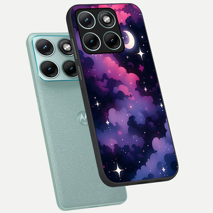  Celestial Moon Magic phone case For Moto Edge 70 Fusion showing premium glass back cover with detailed artwork