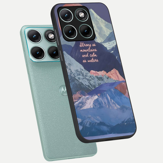  Celestial Mountain Calm phone case For Moto Edge 70 Fusion showing premium glass back cover with detailed artwork