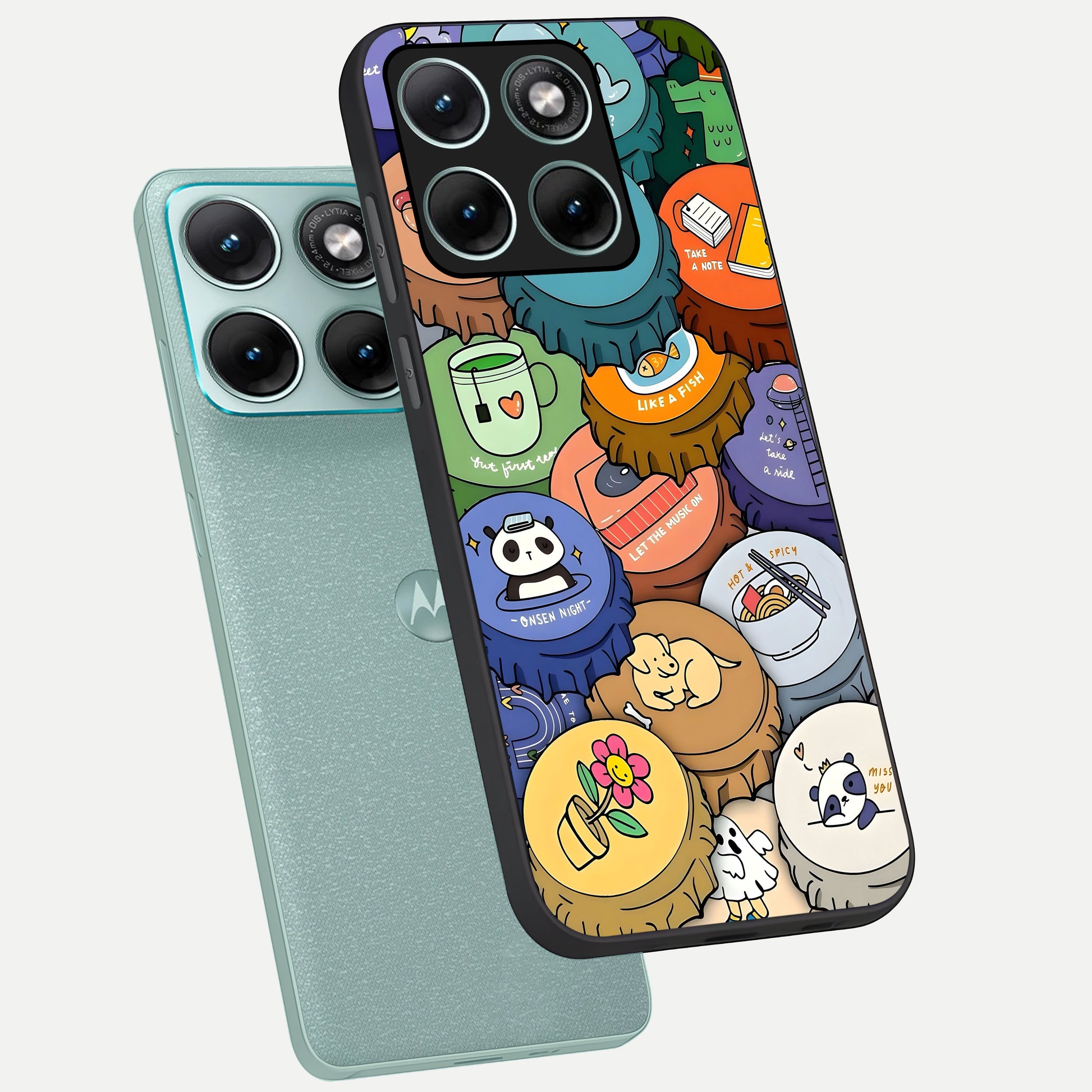  Coins Patterns phone case For Moto Edge 70 Fusion showing premium glass back cover with detailed artwork