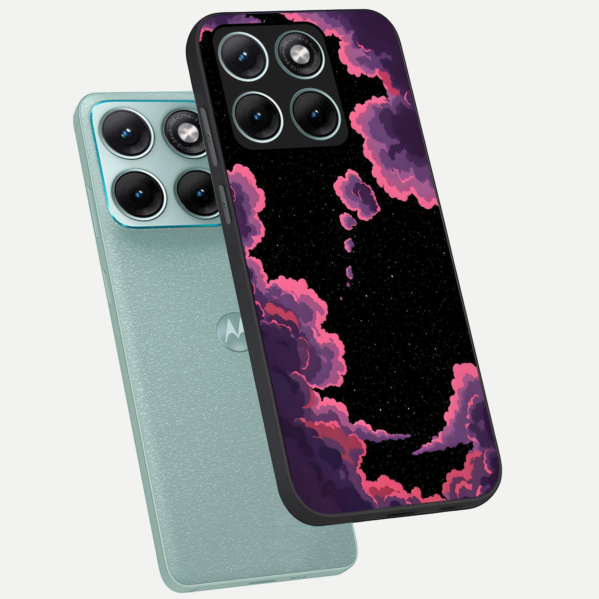  Cosmic Cloud Journey phone case For Moto Edge 70 Fusion showing premium glass back cover with detailed artwork