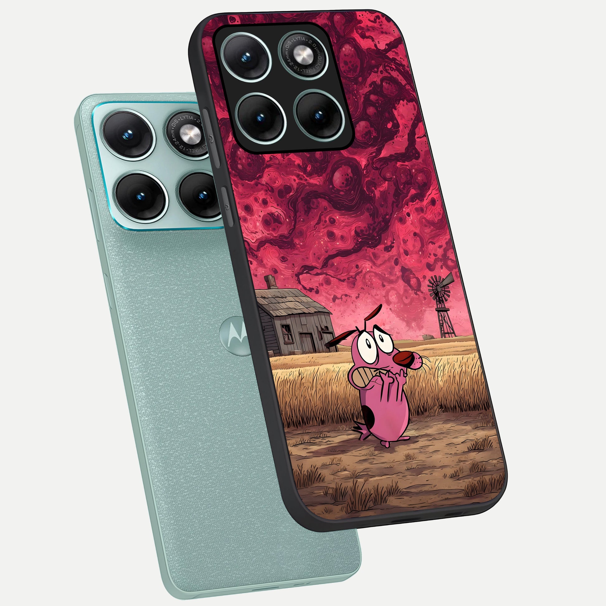  Courage Under Sky phone case For Moto Edge 70 Fusion showing premium glass back cover with detailed artwork