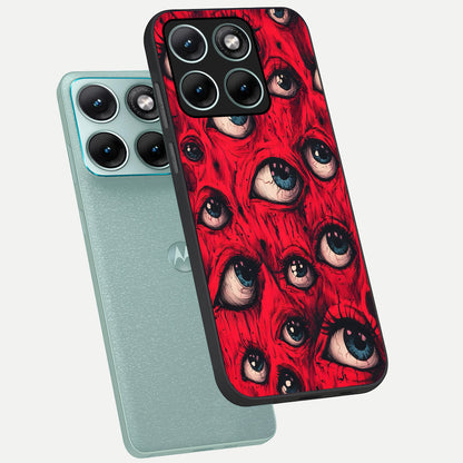  Crimson Watch Eyes phone case For Moto Edge 70 Fusion showing premium glass back cover with detailed artwork