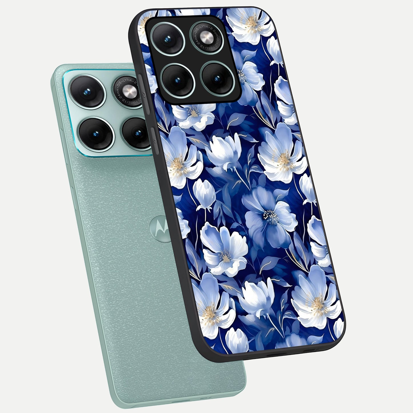  Cute Floral Patterns phone case For Moto Edge 70 Fusion showing premium glass back cover with detailed artwork