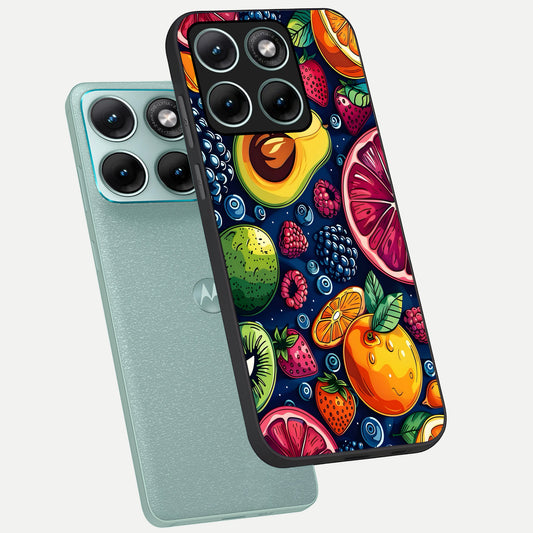  Cute Fruits Art phone case For Moto Edge 70 Fusion showing premium glass back cover with detailed artwork