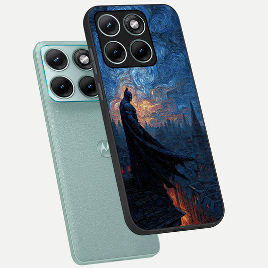  Dark Knight Dusk phone case For Moto Edge 70 Fusion showing premium glass back cover with detailed artwork