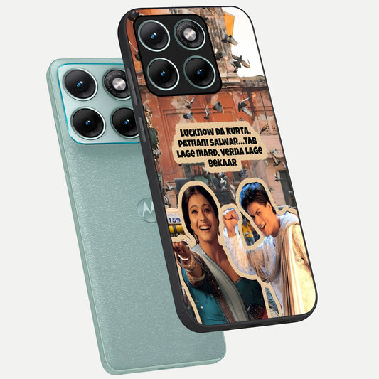  Desi Retro Vibes phone case For Moto Edge 70 Fusion showing premium glass back cover with detailed artwork