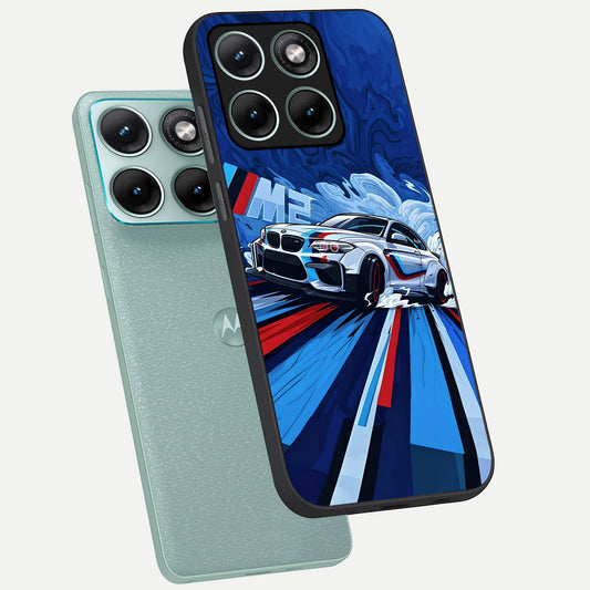  Drift Power Rush phone case For Moto Edge 70 Fusion showing premium glass back cover with detailed artwork