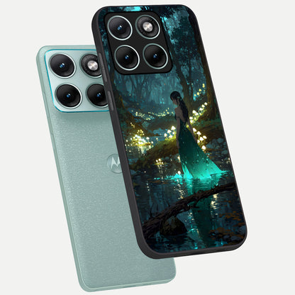  Enchanted Forest Glow phone case For Moto Edge 70 Fusion showing premium glass back cover with detailed artwork