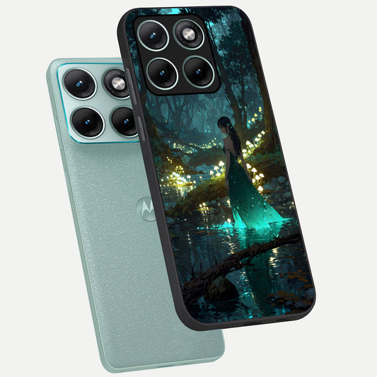  Enchanted Forest Glow phone case For Moto Edge 70 Fusion showing premium glass back cover with detailed artwork