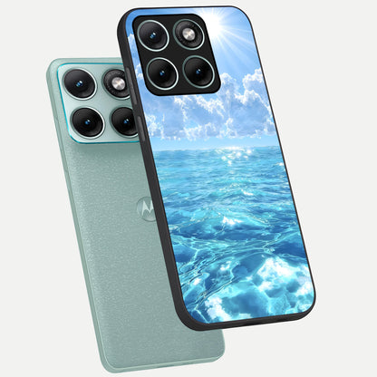  Endless Ocean Horizon phone case For Moto Edge 70 Fusion showing premium glass back cover with detailed artwork