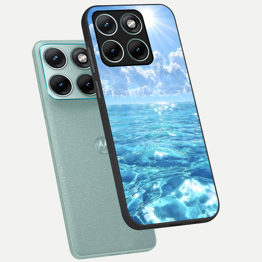  Endless Ocean Horizon phone case For Moto Edge 70 Fusion showing premium glass back cover with detailed artwork