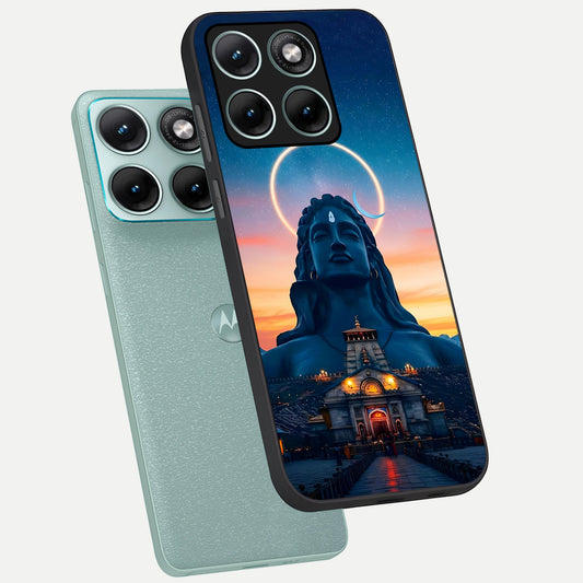  Eternal Shiva Aura phone case For Moto Edge 70 Fusion showing premium glass back cover with detailed artwork