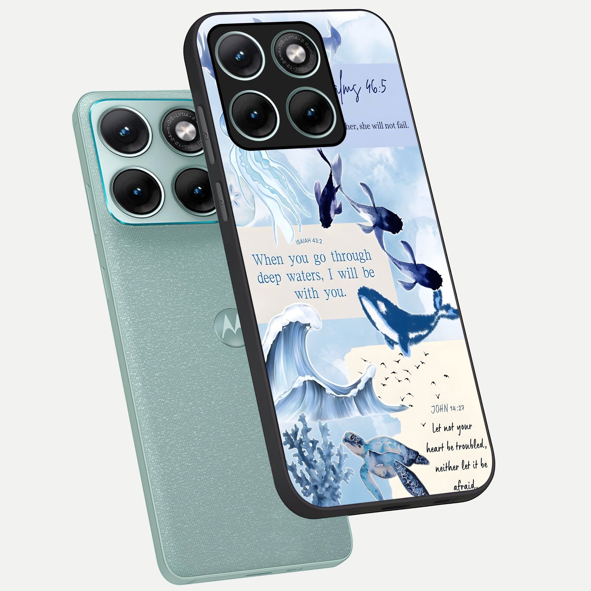  Faithful Ocean Promise phone case For Moto Edge 70 Fusion showing premium glass back cover with detailed artwork