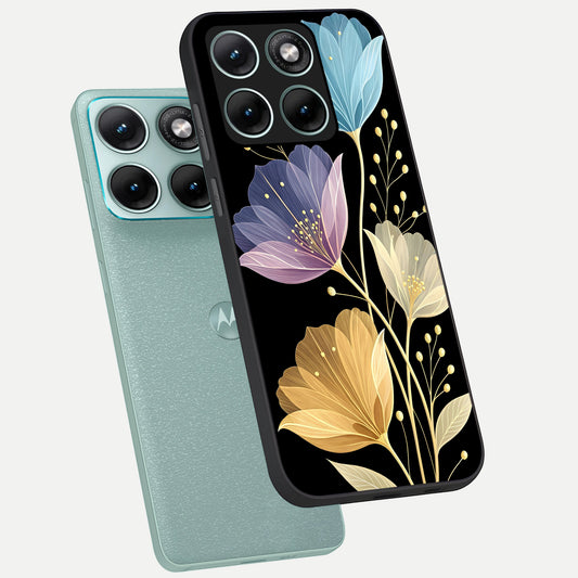  Flower Bloom Glow phone case For Moto Edge 70 Fusion showing premium glass back cover with detailed artwork