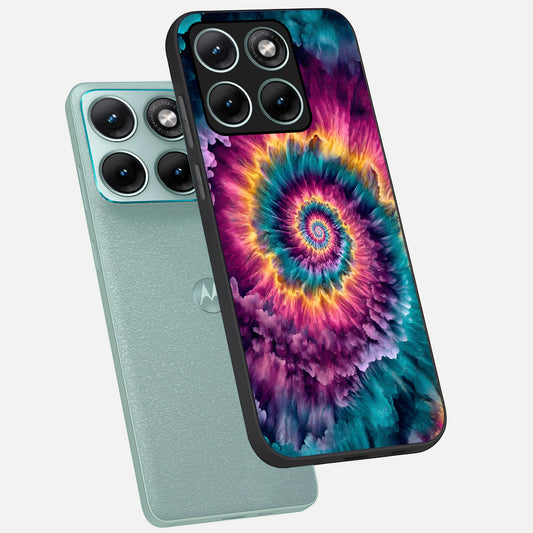  Galactic Spiral Burst phone case For Moto Edge 70 Fusion showing premium glass back cover with detailed artwork
