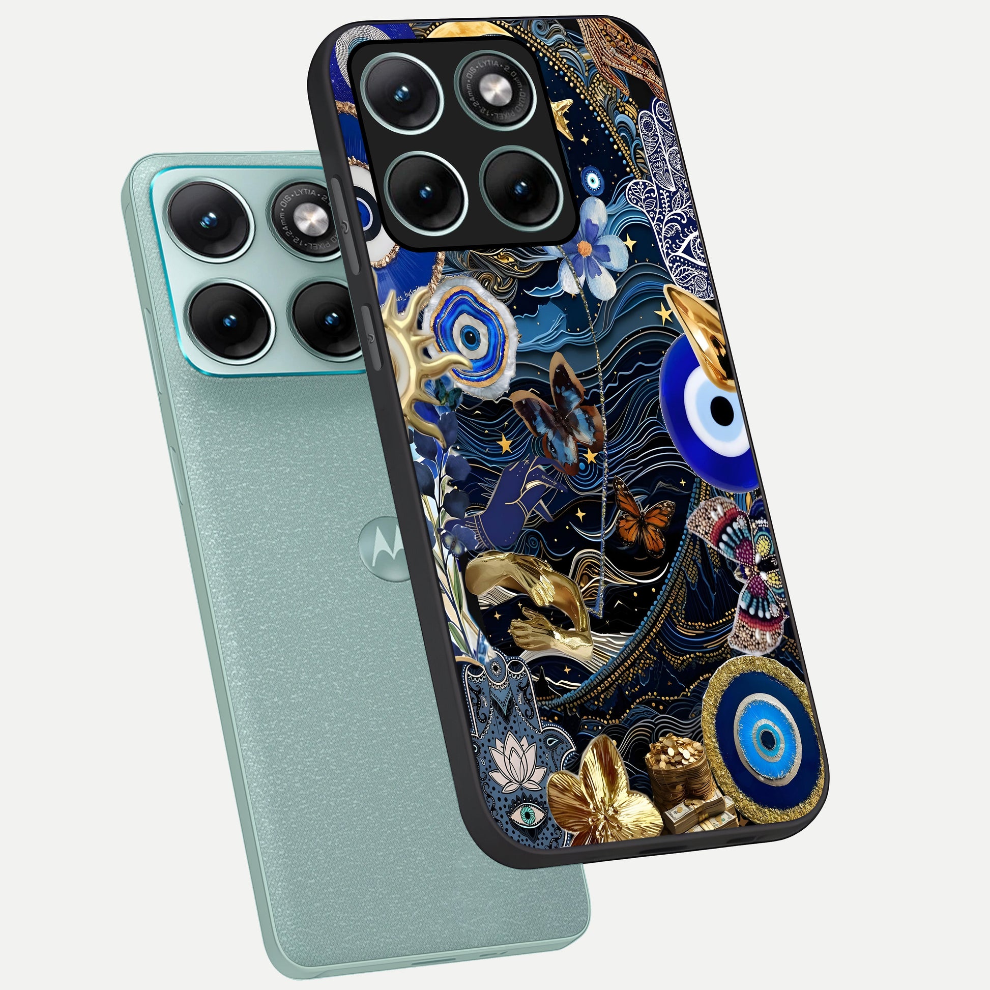  Golden Moon Magic phone case For Moto Edge 70 Fusion showing premium glass back cover with detailed artwork