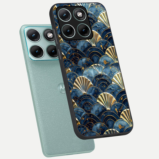  Golden Wave Luxe phone case For Moto Edge 70 Fusion showing premium glass back cover with detailed artwork