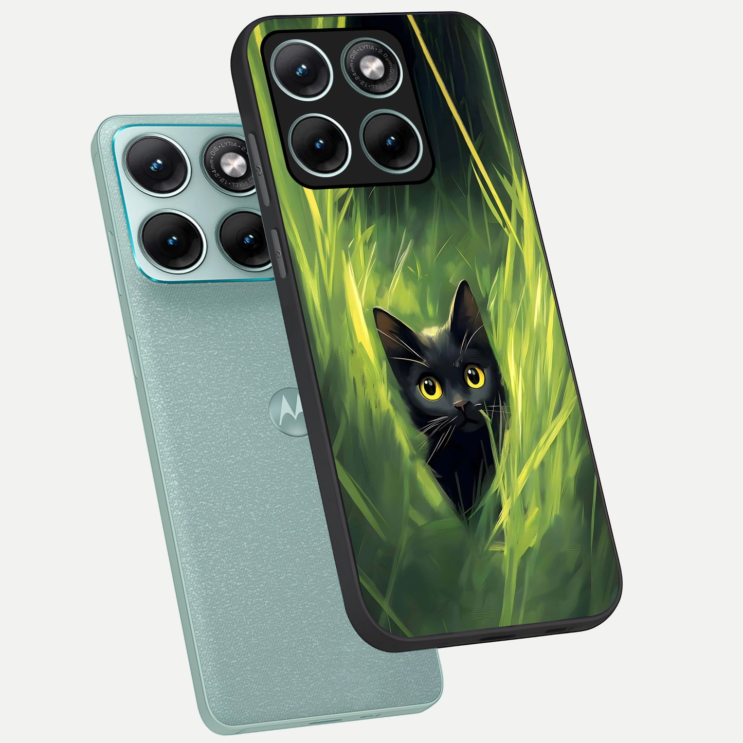  Hidden Cat Whisper phone case For Moto Edge 70 Fusion showing premium glass back cover with detailed artwork