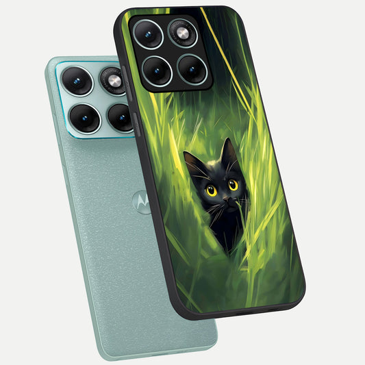  Hidden Cat Whisper phone case For Moto Edge 70 Fusion showing premium glass back cover with detailed artwork