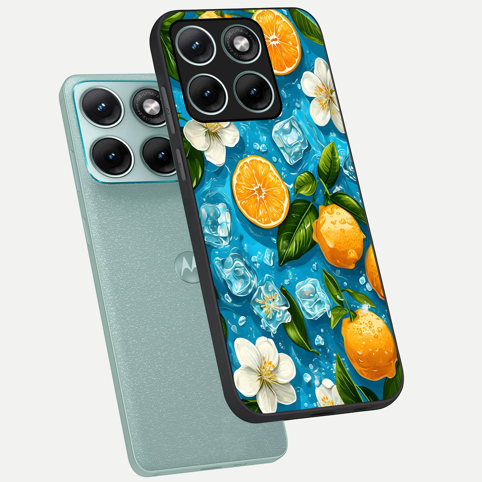  Ice Cube With Orange phone case For Moto Edge 70 Fusion showing premium glass back cover with detailed artwork