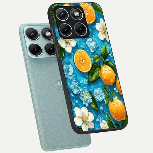  Ice Cube With Orange phone case For Moto Edge 70 Fusion showing premium glass back cover with detailed artwork
