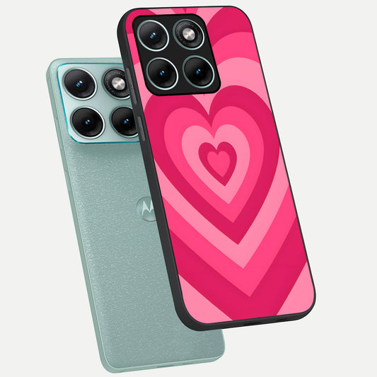  Layered Love Hearts phone case For Moto Edge 70 Fusion showing premium glass back cover with detailed artwork
