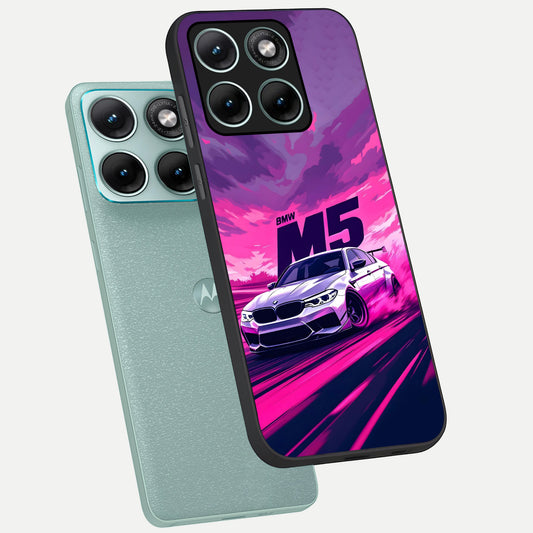 MS Neon Car phone case For Moto Edge 70 Fusion showing premium glass back cover with detailed artwork