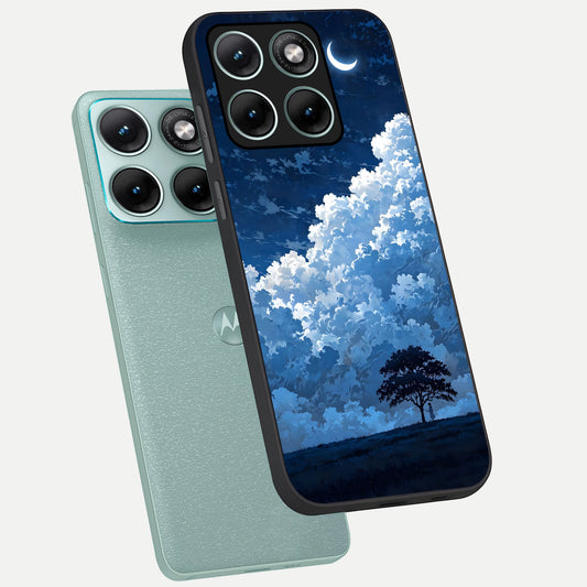 Midnight Sky Serenity phone case For Moto Edge 70 Fusion showing premium glass back cover with detailed artwork