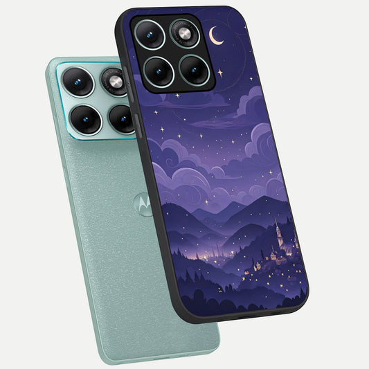  Minimal Night View phone case For Moto Edge 70 Fusion showing premium glass back cover with detailed artwork