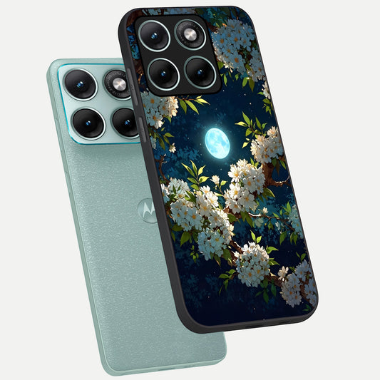  Moonlit Blossom Dream phone case For Moto Edge 70 Fusion showing premium glass back cover with detailed artwork