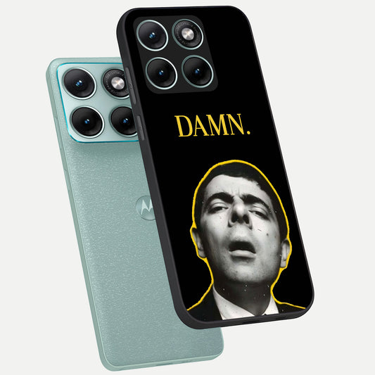  Mr Bean Damn phone case For Moto Edge 70 Fusion showing premium glass back cover with detailed artwork