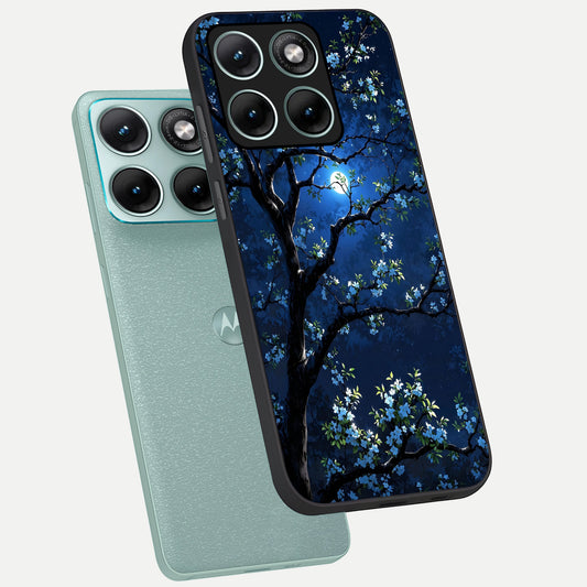  Mystic Floral Night phone case For Moto Edge 70 Fusion showing premium glass back cover with detailed artwork