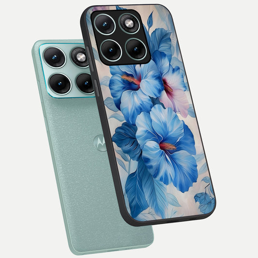  Ocean Hibiscus Grace phone case For Moto Edge 70 Fusion showing premium glass back cover with detailed artwork