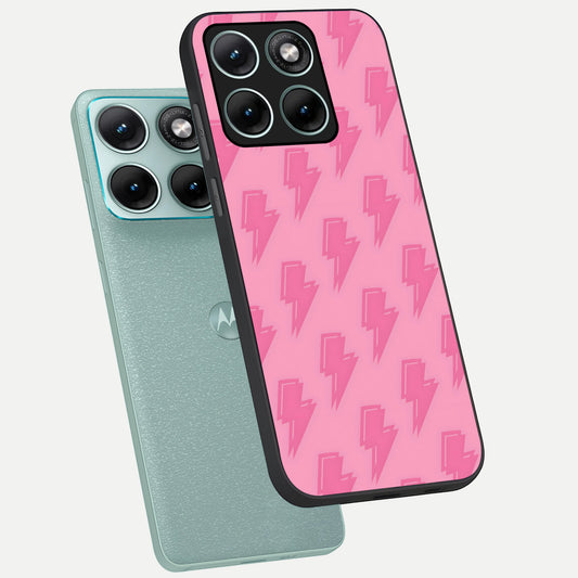  Pink Moo Magic phone case For Moto Edge 70 Fusion showing premium glass back cover with detailed artwork