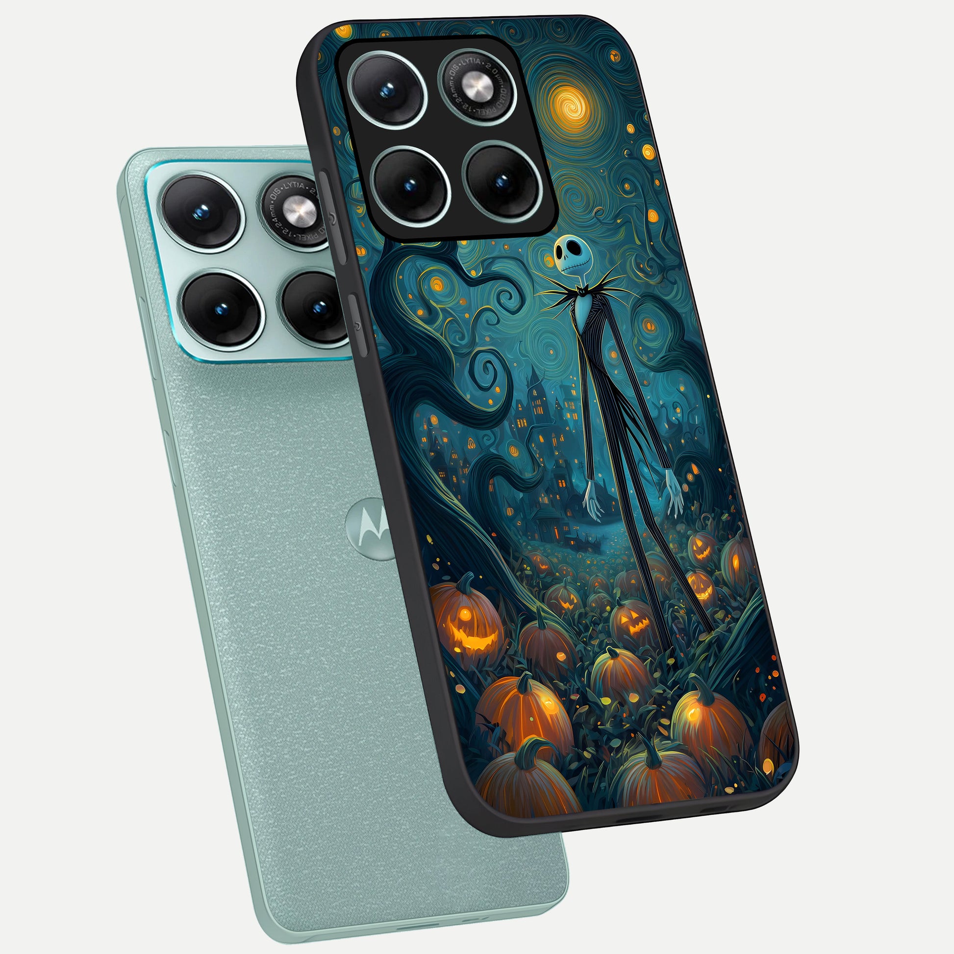  Pumpkin Moonlight Tale phone case For Moto Edge 70 Fusion showing premium glass back cover with detailed artwork