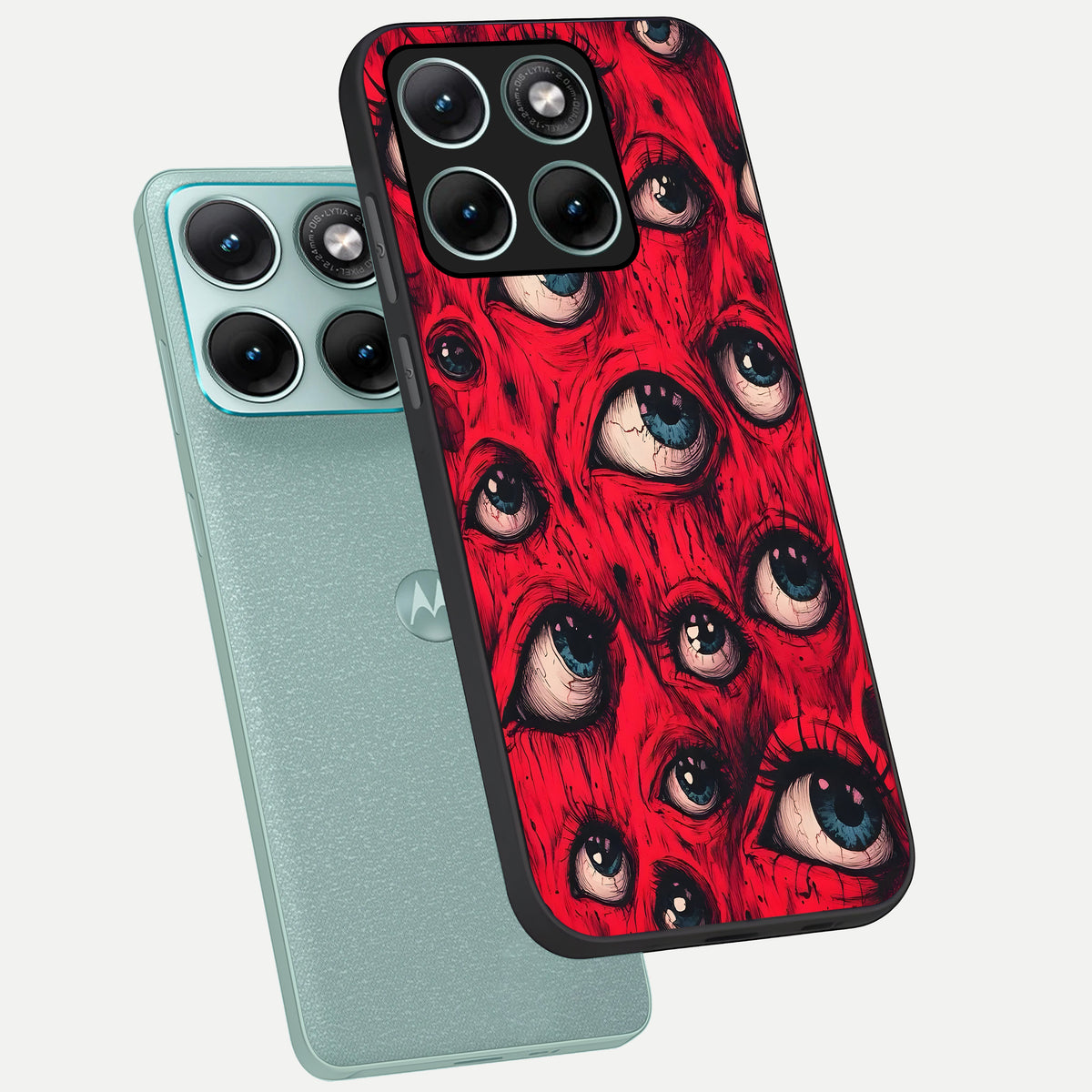  Red Eyes Pattern phone case For Moto Edge 70 Fusion showing premium glass back cover with detailed artwork