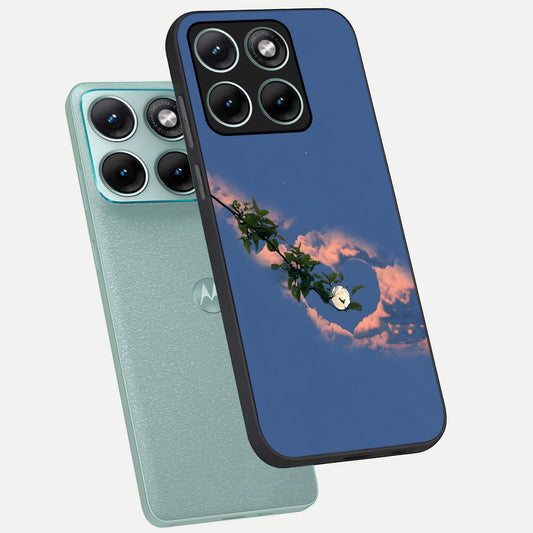  Sky Under Tree phone case For Moto Edge 70 Fusion showing premium glass back cover with detailed artwork