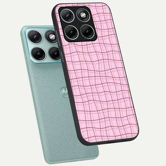  Soft Grid Bliss phone case For Moto Edge 70 Fusion showing premium glass back cover with detailed artwork