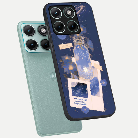  Starlit Cosmic Jar phone case For Moto Edge 70 Fusion showing premium glass back cover with detailed artwork