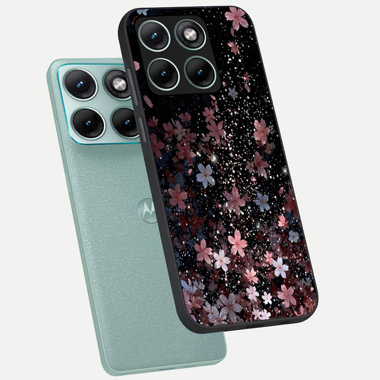  Starlit Flower Dreams phone case For Moto Edge 70 Fusion showing premium glass back cover with detailed artwork